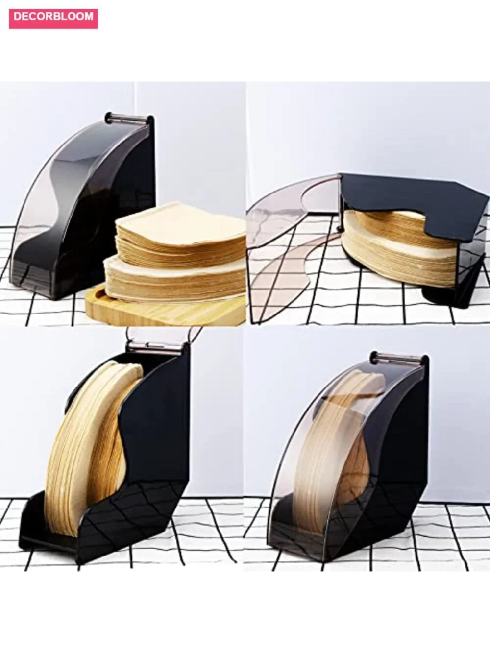 Coffee Filter Holder Dustproof Storage Box for 100 Filters